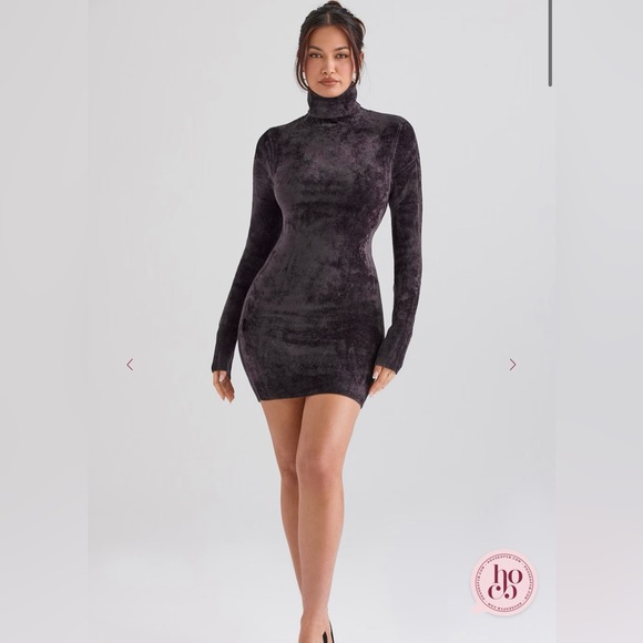 House of CB TAYA Long Sleeve, Short Dress in dark grey - Picture 2 of 7